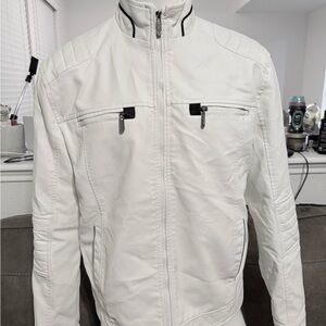 Men's Classic White Zip-Up Jacket